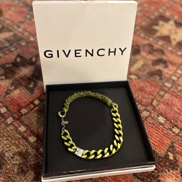 Givenchy Green Chain Necklace (BRAND NEW) - Picture 1 of 9